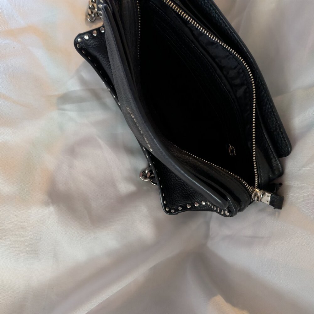 Authenticated Michael Kors Brooklyn Black Leather Saddle Bag Excellent Condition - Picture 8 of 9